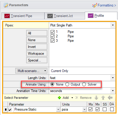 The Graph Parameters section of the Quick Access Panel is shown with the Animation options highlighted.
